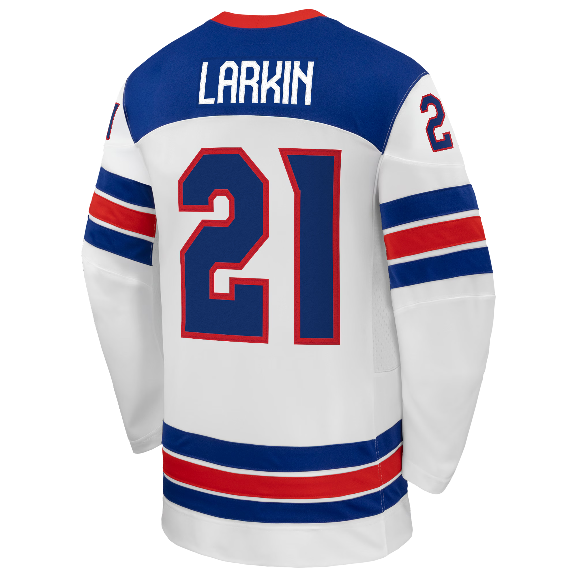 Dylan Larkin #21 USA Hockey 2026 Away Jersey - Jerseys TeamsWhite - Jerseys Teams