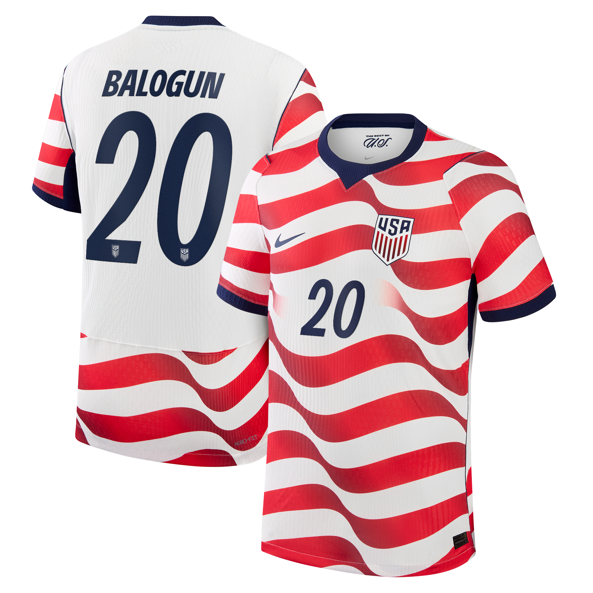 Folarin Balogun USMNT 2026 Home Match Jersey White | Jerseys TeamsUSA Soccer Jersey - Jerseys Teams