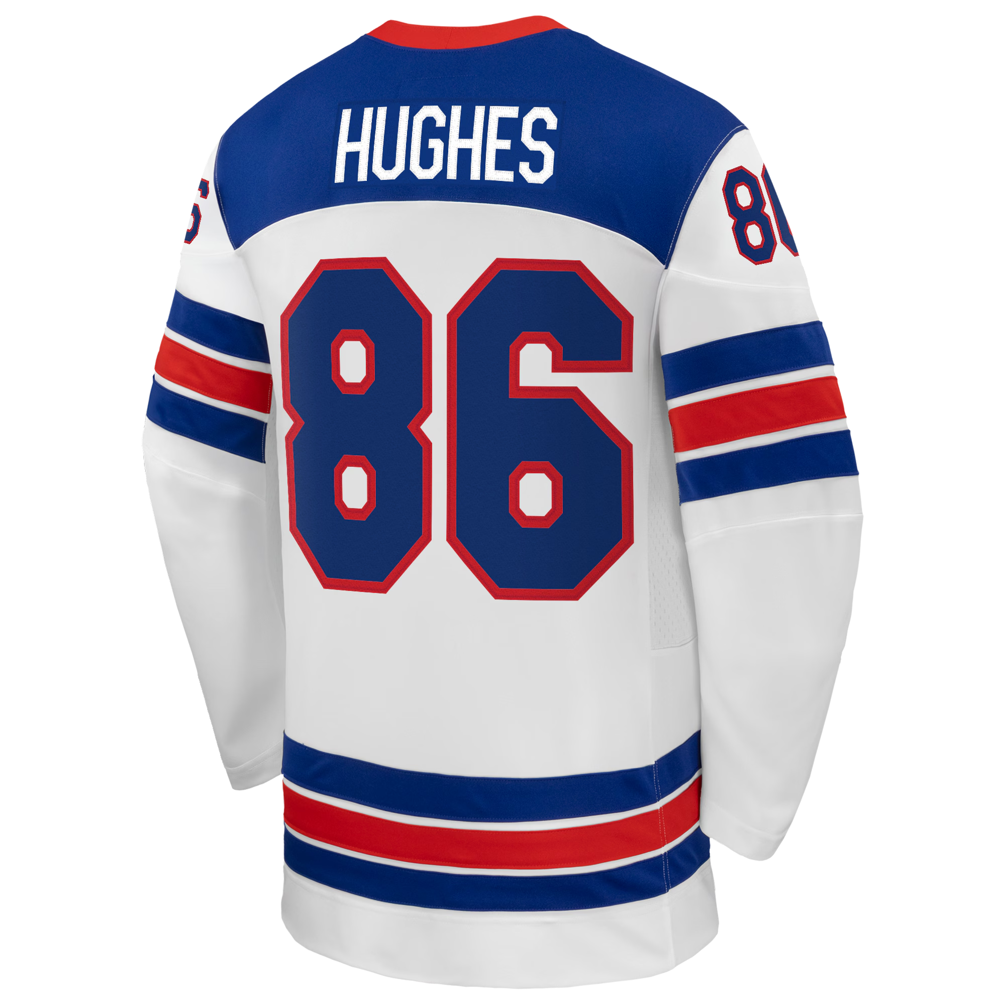 Jack Hughes #86 USA Hockey 2026 Away Jersey - Jerseys TeamsWhite - Jerseys Teams