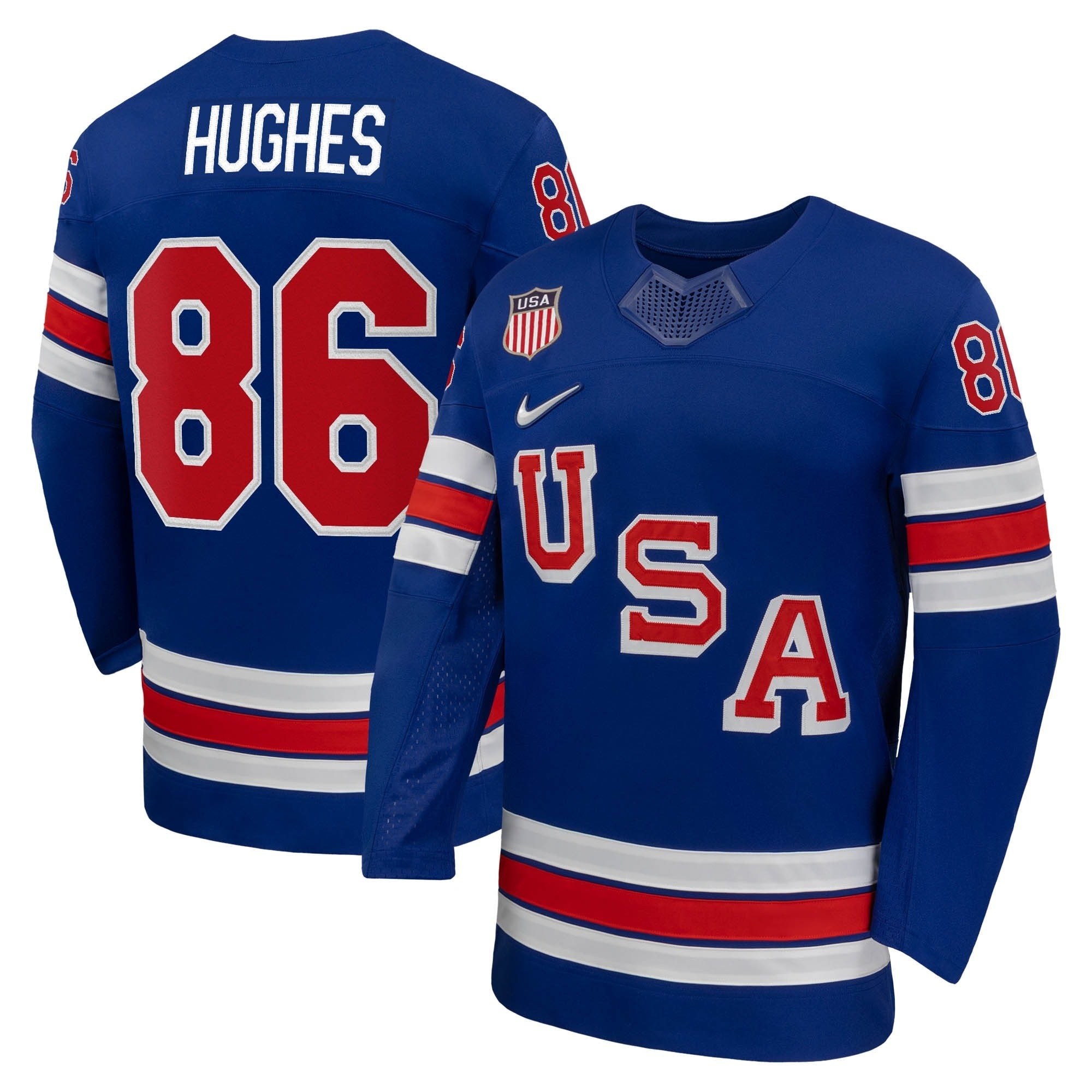 Jack Hughes #86 USA Hockey 2026 Home Jersey - Jerseys TeamsRoyal - Jerseys Teams