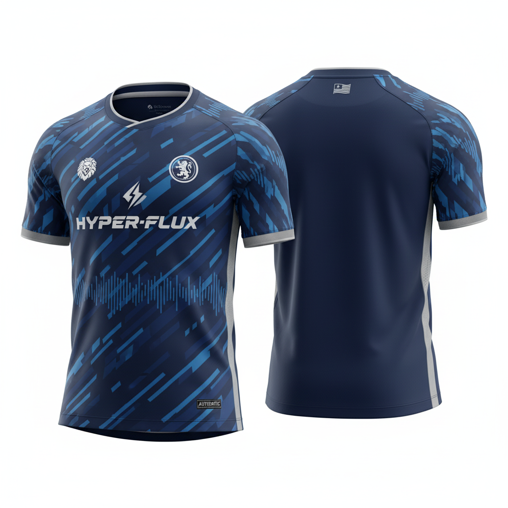 Jerseys Teams Hyper-Flux Performance Jersey – Deep Blue/Electric Tech – Men’s Athletic Fit