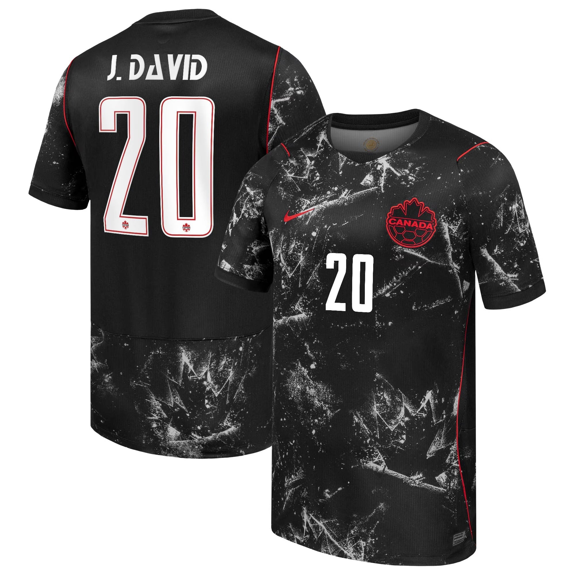 Jonathan David Canada Soccer Custom 2026 Away Match Authentic Jersey - Black - Jersey Teams World