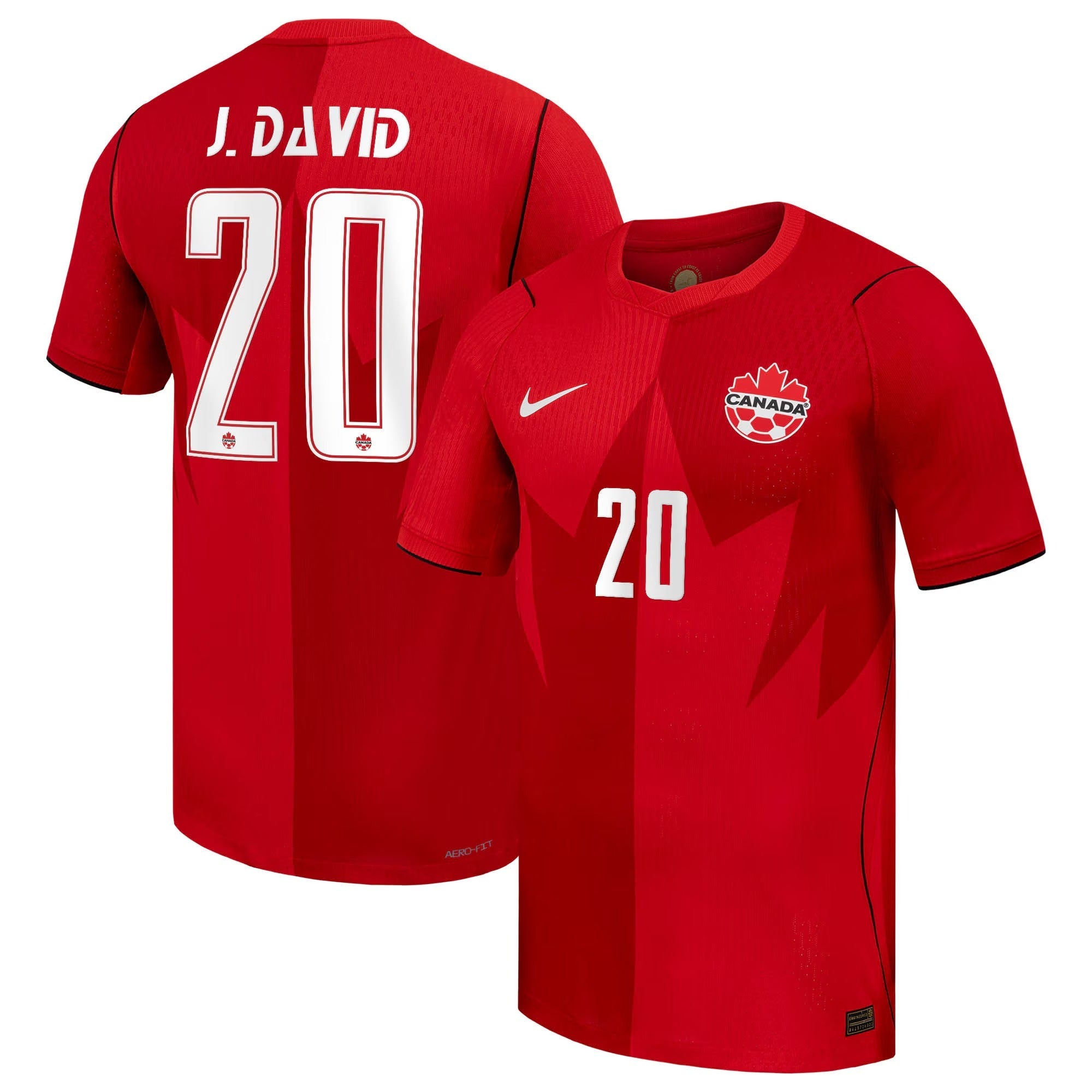 Jonathan David Canada Soccer Custom 2026 Home Match Authentic Jersey - Red - Jersey Teams World