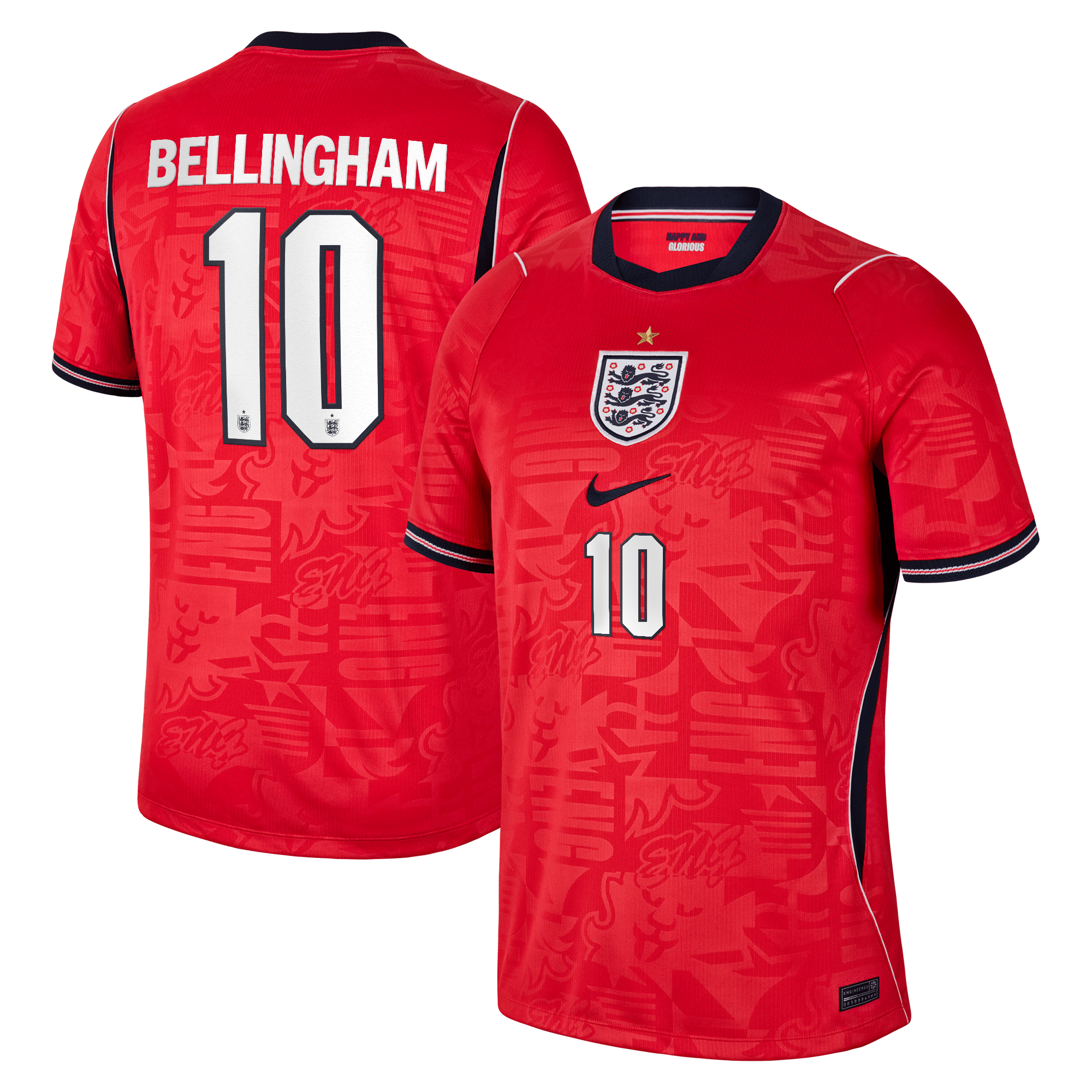 Jude Bellingham England National Team Jerseys Teams 2026 Away Stadium  Jersey - Red