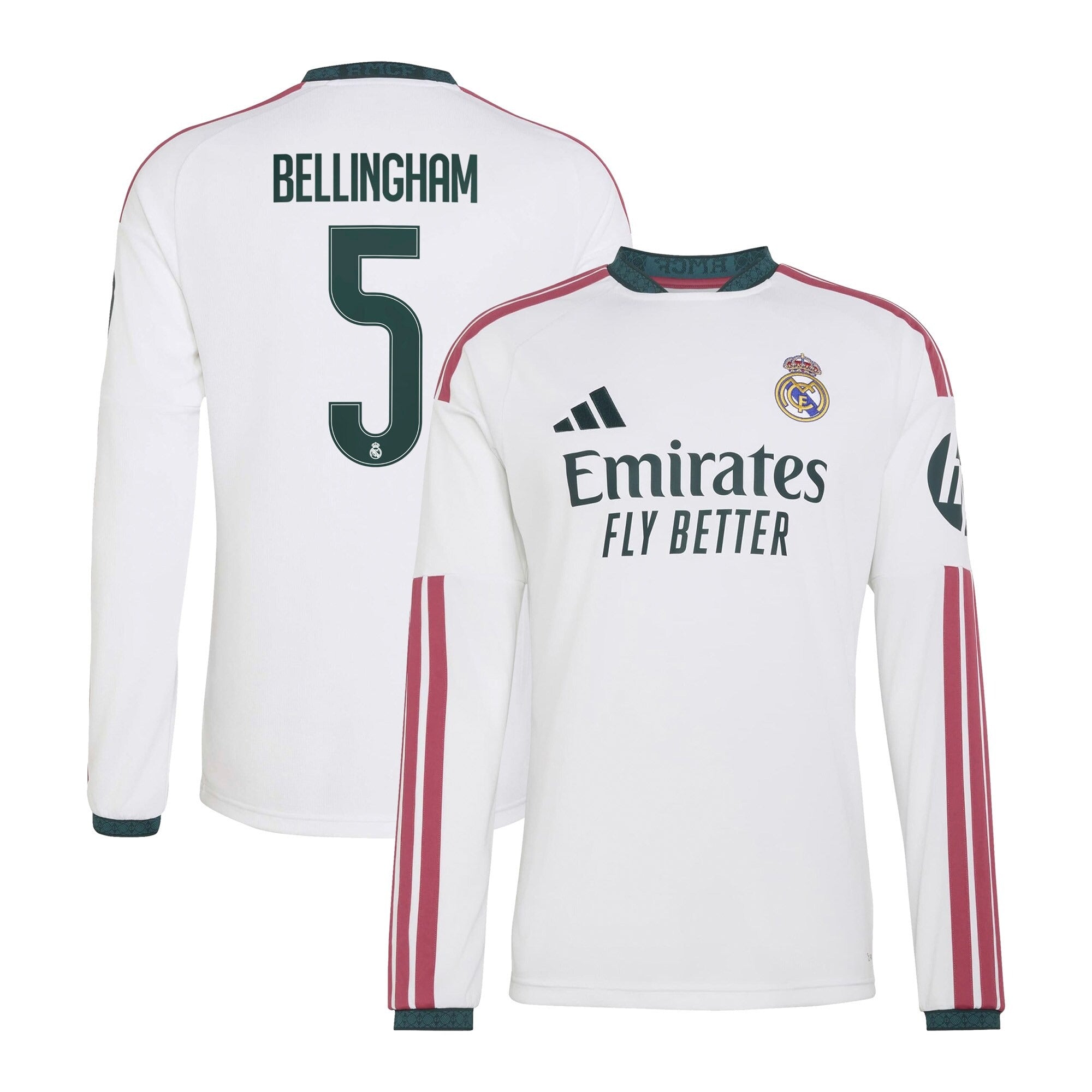 Jude Bellingham Real Madrid Jerseys Teams 2026/27 Home  Long Sleeve Shirt - White