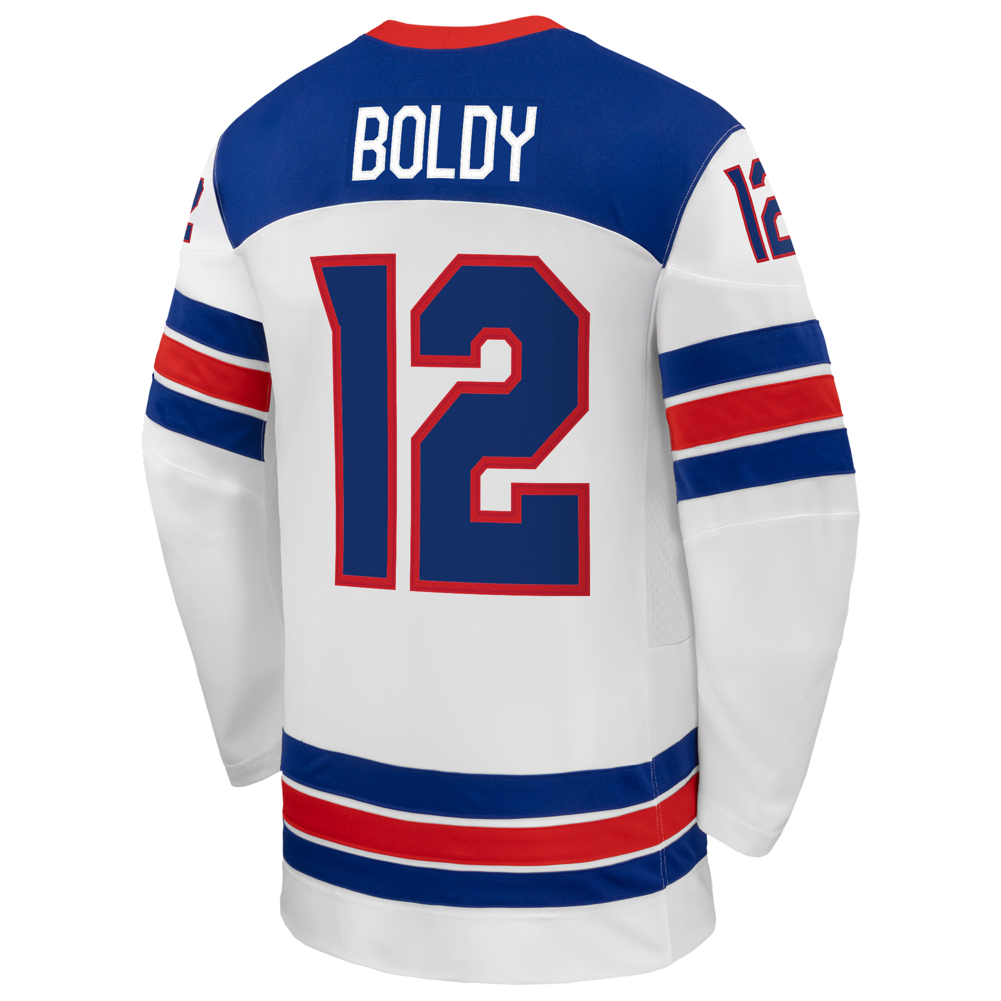 Matthew Boldy #12 USA Hockey 2026 Away Jersey - Jerseys TeamsWhite - Jerseys Teams