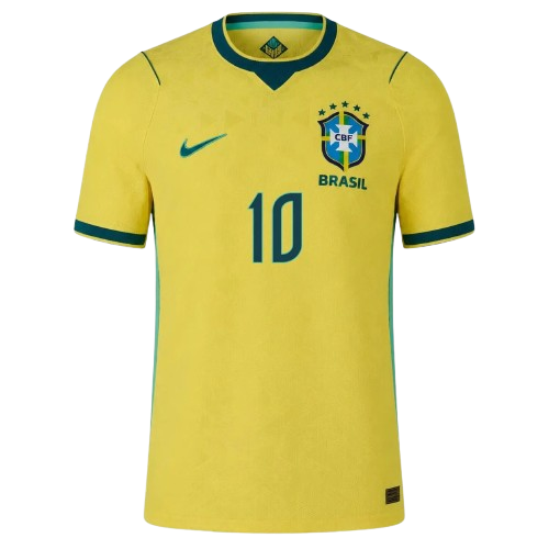 Neymar Jr. #10 Brazil National Team Custom 2026 Home Stadium Replica Jersey – Yellow - Jersey Teams World