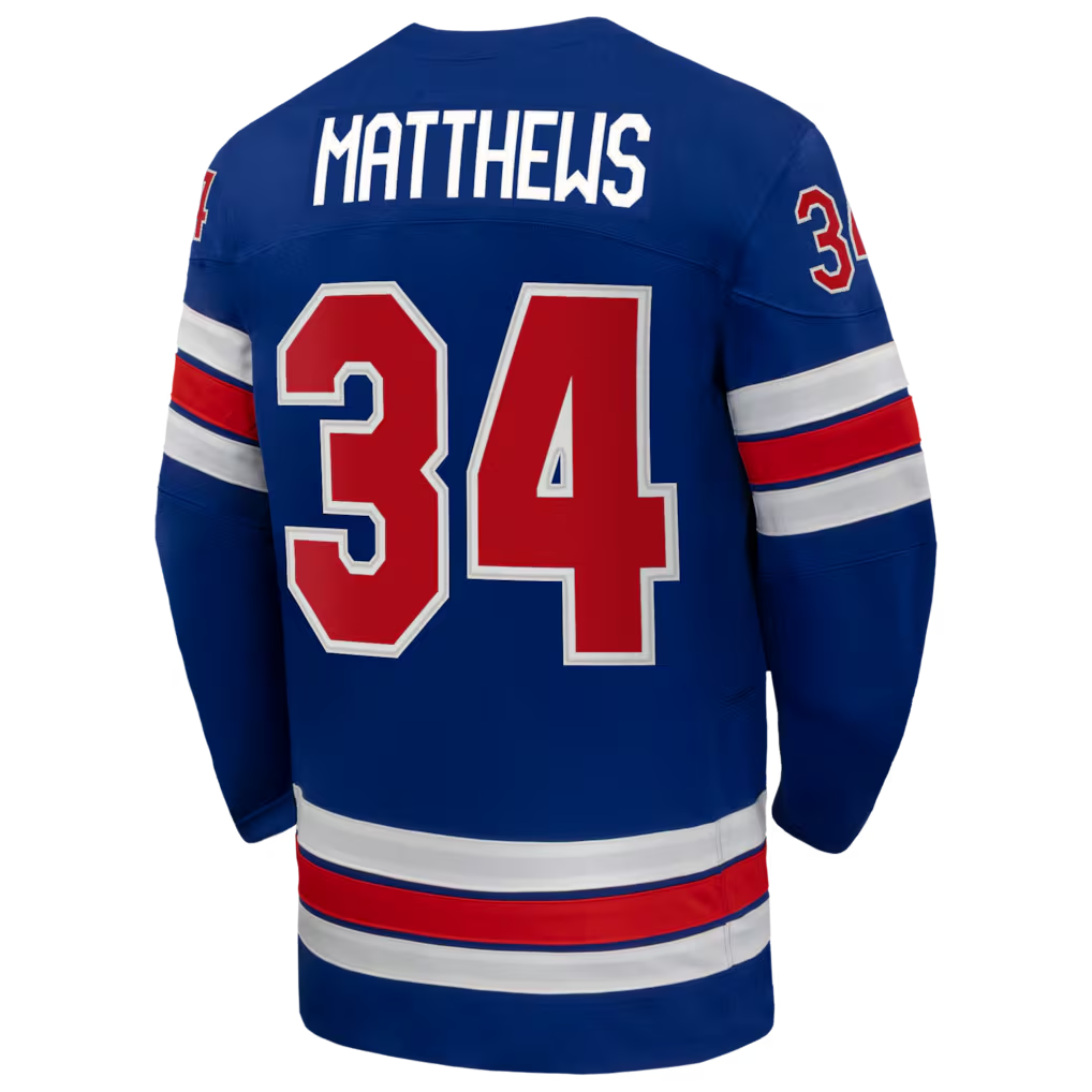 Jerseys TeamsUSA Hockey Authentic 2026 Home Supporter Edition Jersey – Auston Matthews #34 – Royal Blue - Jerseys Teams