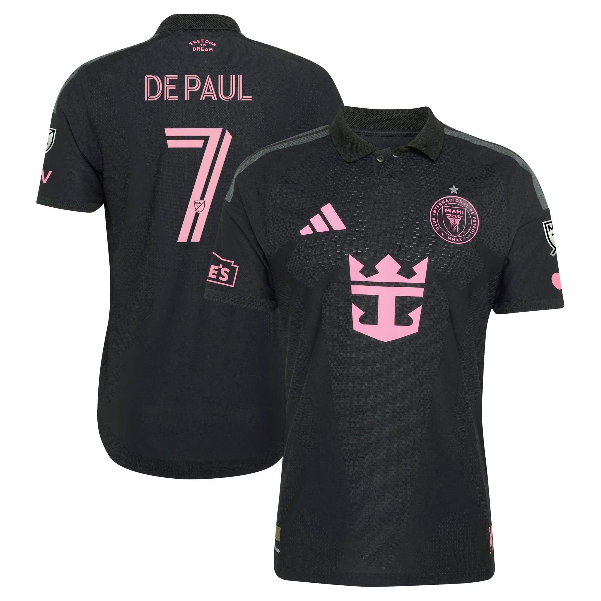 Official Rodrigo De Paul Inter Miami CF 2026 On-Field Patch Jersey - Black - Jerseys Teams
