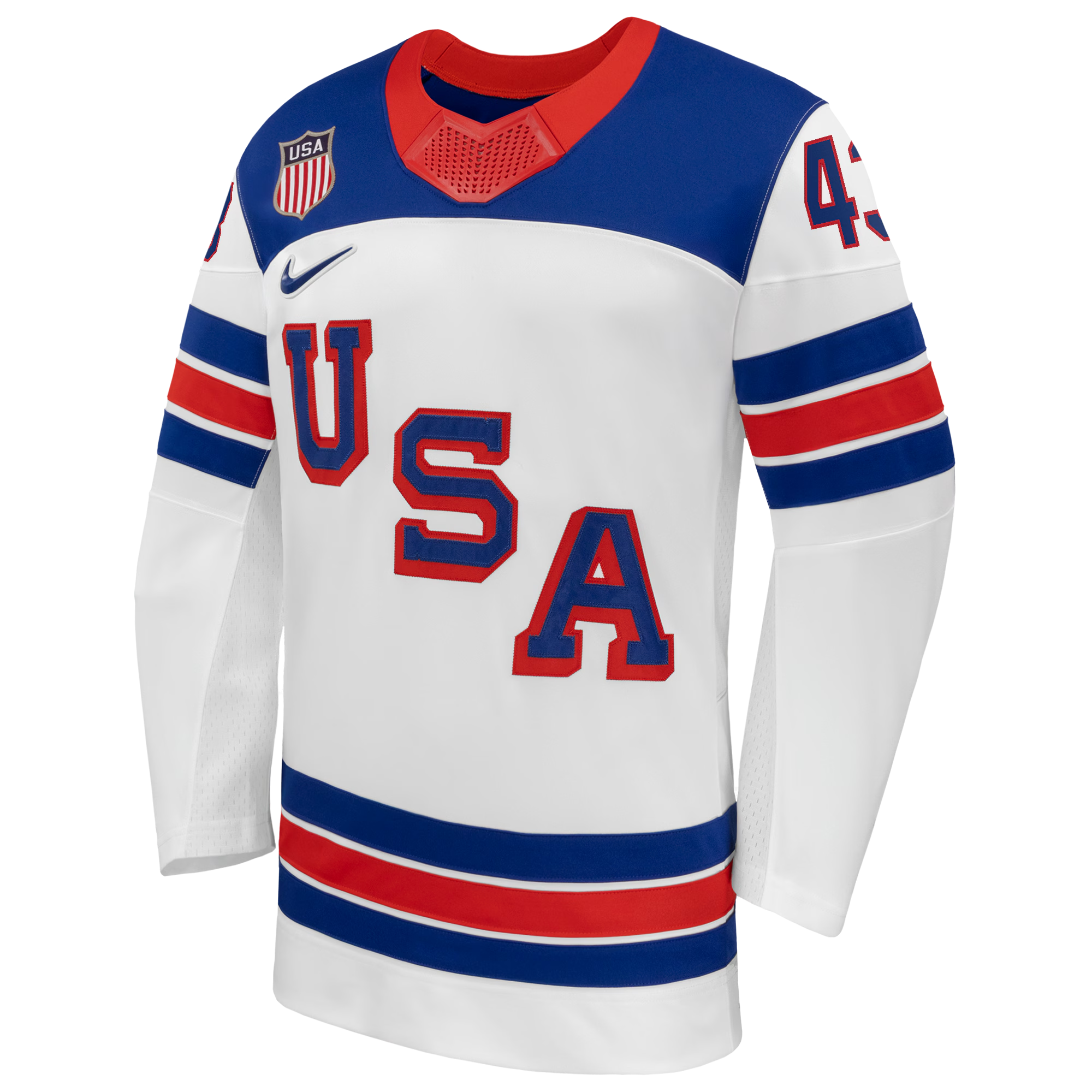 Quinn Hughes #43 USA Hockey 2026 Away Jersey - Jerseys TeamsWhite - Jerseys Teams
