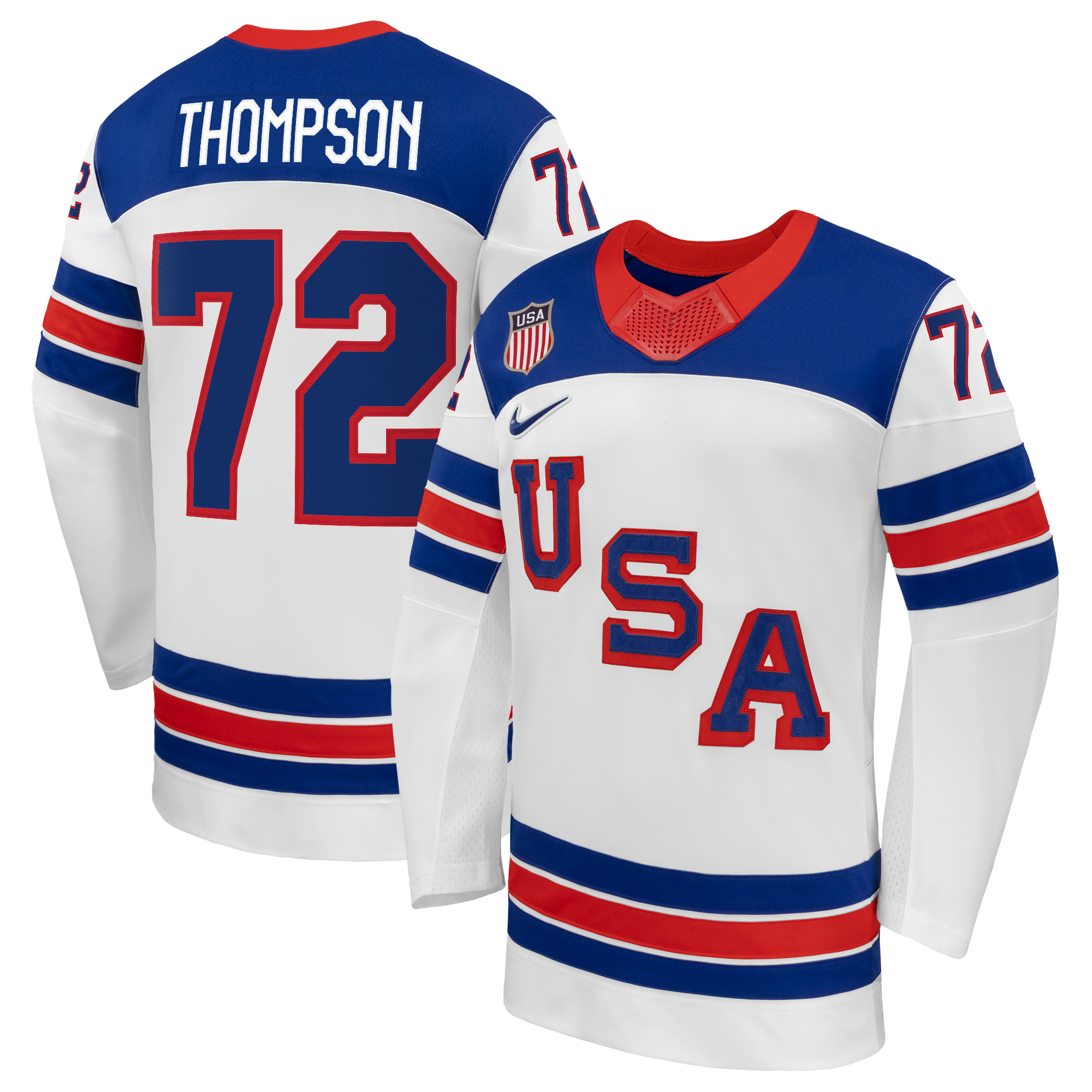 Tage Thompson #72 USA Hockey 2026 Away Jersey - Jerseys TeamsWhite - Jerseys Teams
