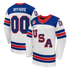 USA Hockey Authentic Jerseys Teams2026 Away Supporter Edition Custom Jersey – White/Blue/Red - Jerseys Teams