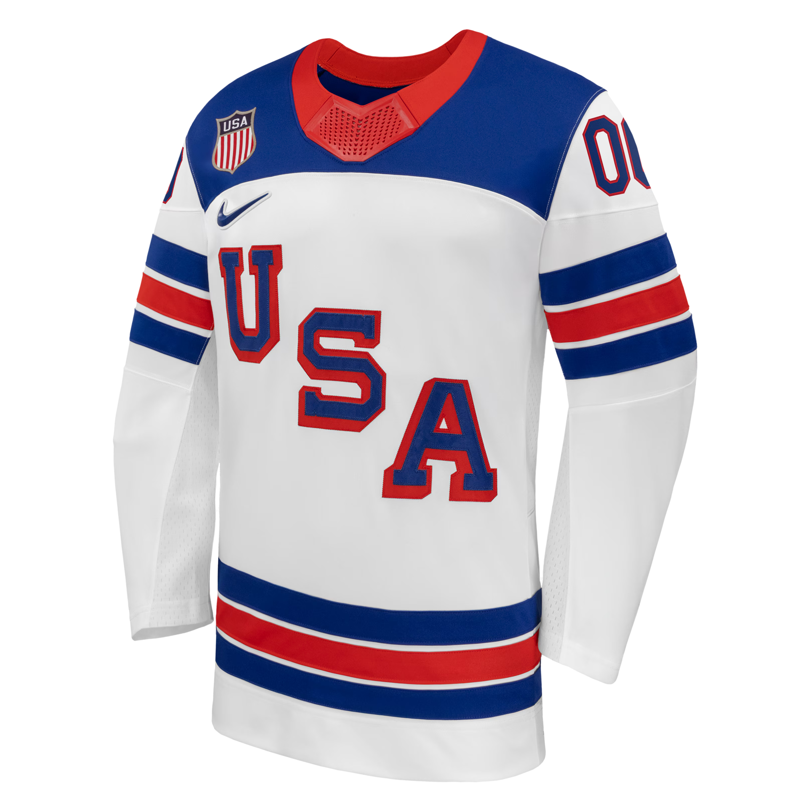 USA Hockey Authentic Jerseys Teams2026 Away Supporter Edition Custom Jersey – White/Blue/Red - Jerseys Teams