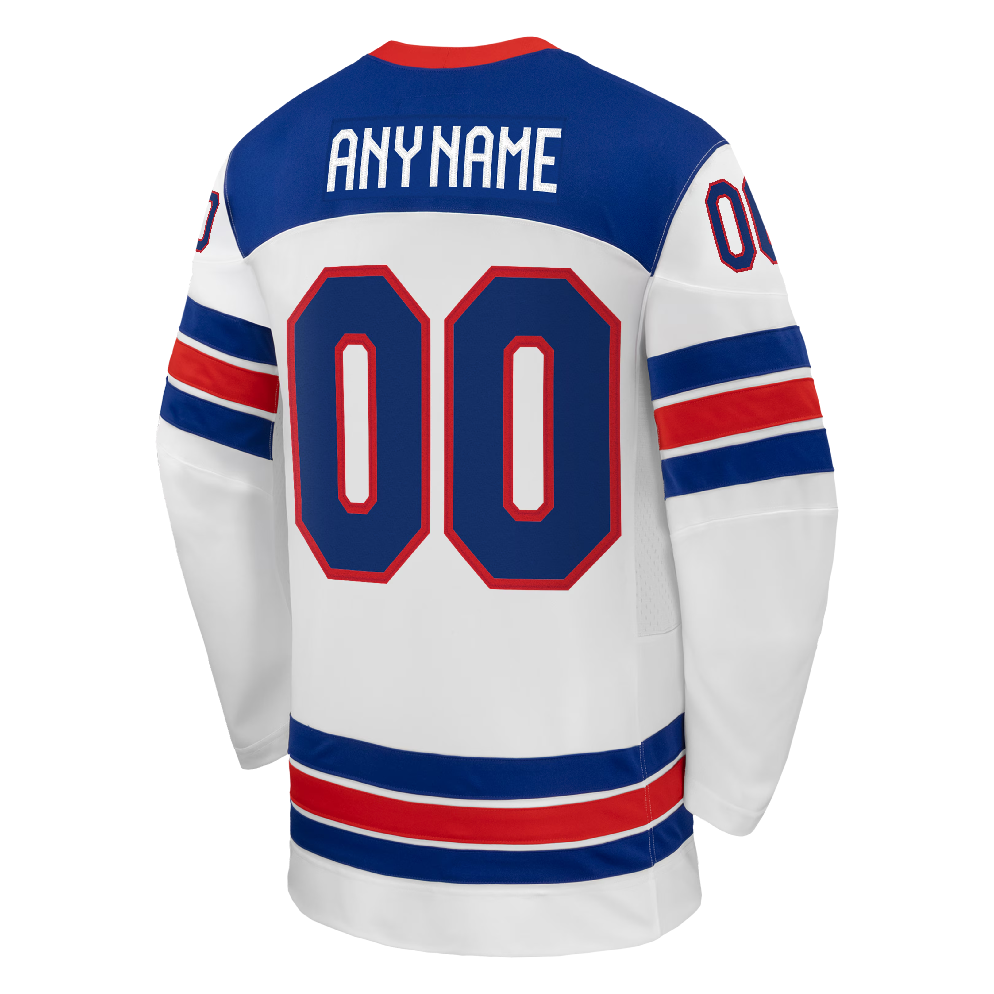 USA Hockey Authentic Jerseys Teams2026 Away Supporter Edition Custom Jersey – White/Blue/Red - Jerseys Teams