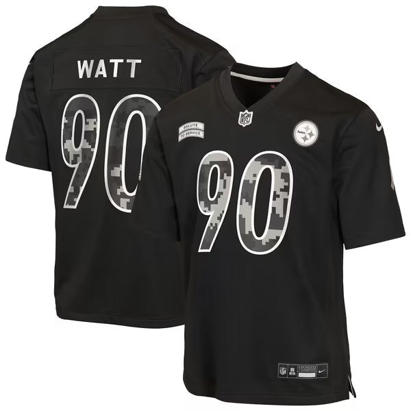 T.J. Watt Pittsburgh Steelers Jerseys Teams Youth 2026 Salute to Service Game Jersey - Black