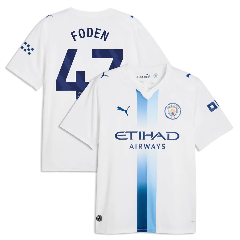 Phil Foden Manchester City Jerseys Teams 2026/27 Third Replica Jersey - White