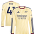 Declan Rice Arsenal Jerseys Teams 2026/27 Third Replica Long Sleeve Jersey - Yellow