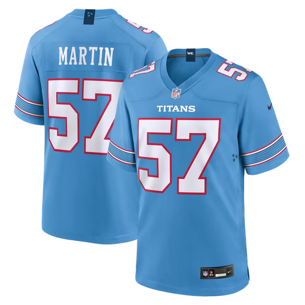 Jake Martin Tennessee Titans Jerseys Teams Team Game Jersey - Light Blue