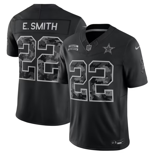 Emmitt Smith Dallas Cowboys Jerseys Teams 2026 Salute to Service Retired Player Stitched Limited Jersey - Black