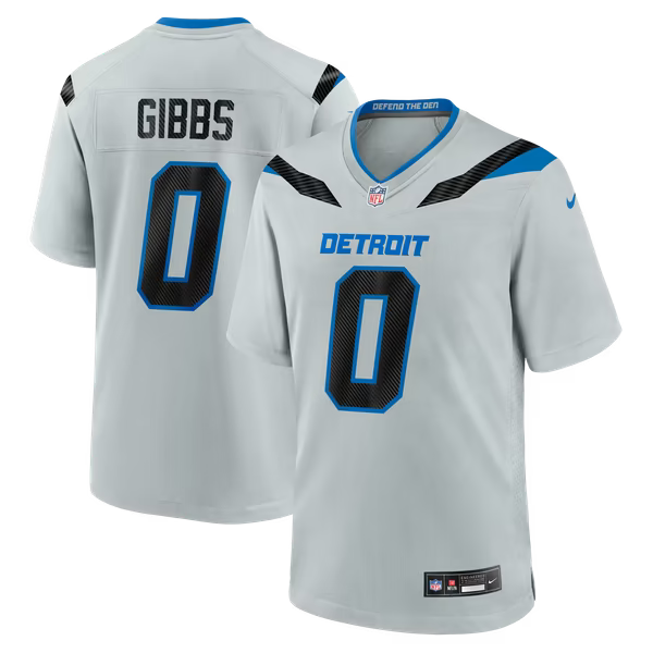 Jahmyr Gibbs Detroit Lions Jerseys Teams 2026 Rivalries Collection Game Jersey - Silver