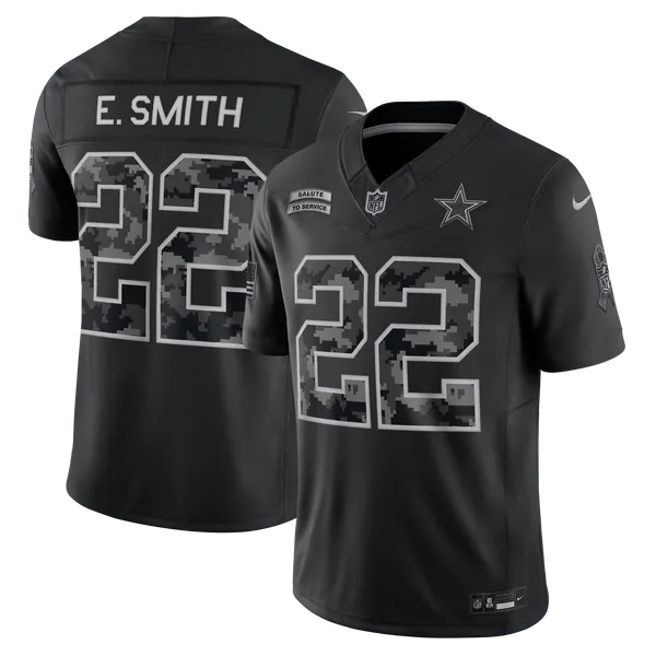 Emmitt Smith Dallas Cowboys Jerseys Teams 2026 Salute to Service Retired Player Stitched Limited Jersey - Black