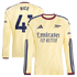 Declan Rice Arsenal Jerseys Teams 2026/27 Third Replica Long Sleeve Jersey - Yellow