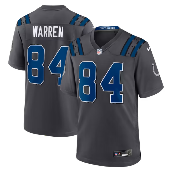 Tyler Warren Indianapolis Colts Jerseys Teams 2026 Rivalries Collection Game Jersey - Anthracite