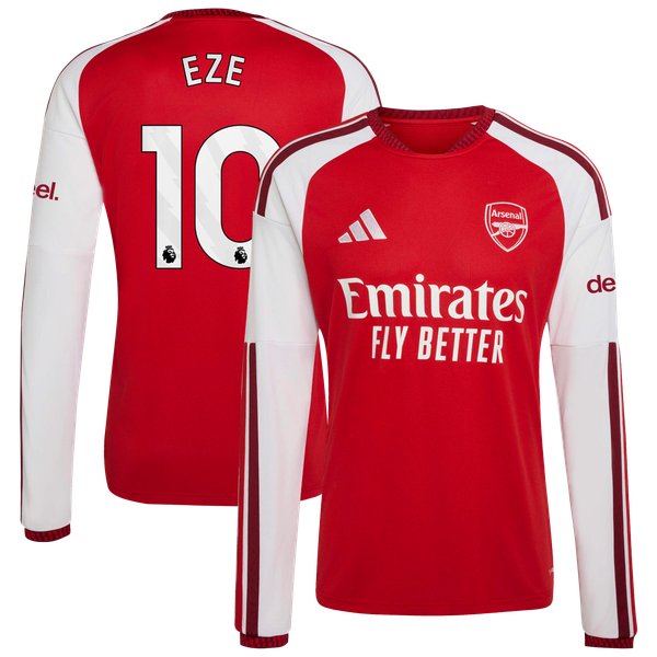 Eberechi Eze Arsenal Jerseys Teams 2026/27 Home Replica Long Sleeve Jersey - Red