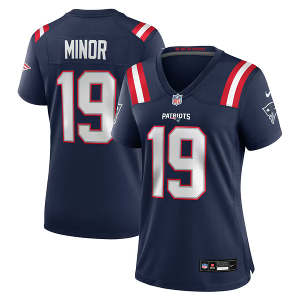 Kobee Minor New England Patriots Jerseys Teams Women's Team Game Jersey - Navy