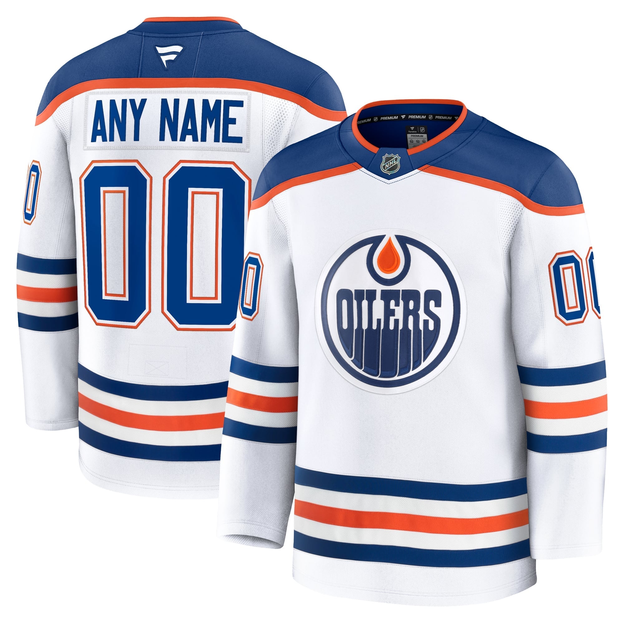 Jerseys Teams Edmonton Oilers Fanatics Away Premium Custom Jersey - White