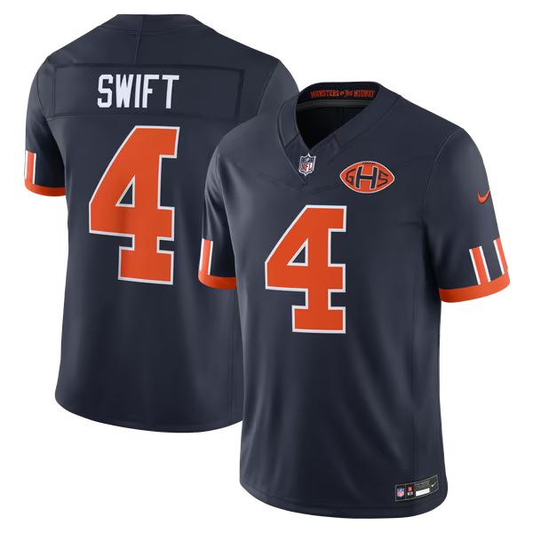 D'Andre Swift Chicago Bears Nike 2026 Rivalries Collection Stitched Limited Jersey - Navy