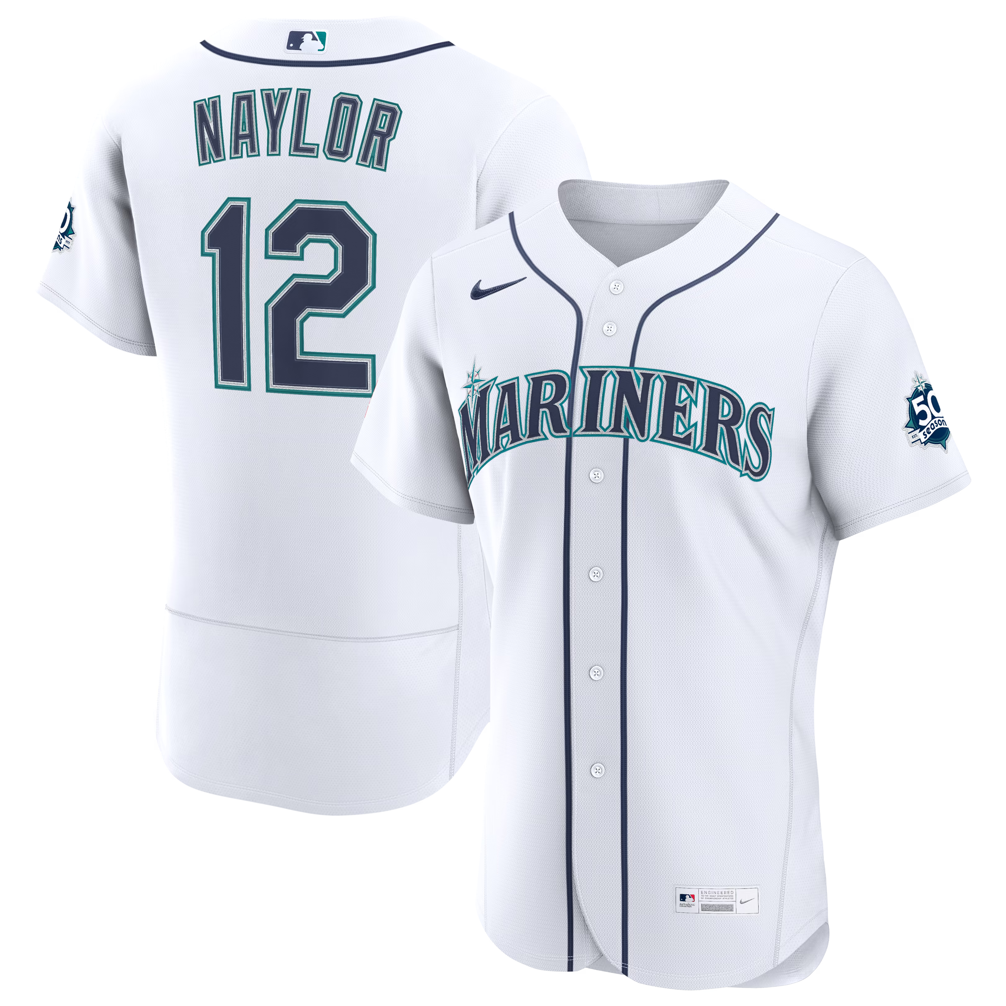 Josh Naylor Seattle Mariners Jerseys Teams Home 50th Season Authentic Jersey - White