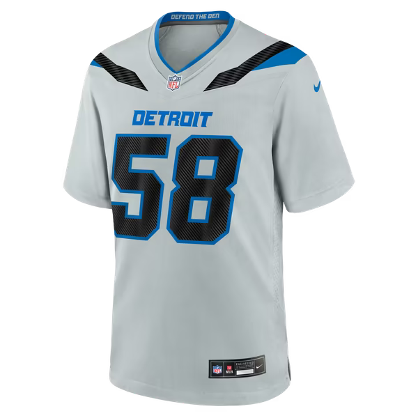 Penei Sewell Detroit Lions Nike 2026 Rivalries Collection Game Jersey - Silver
