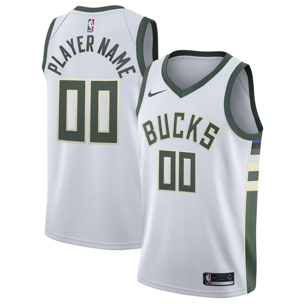 Jerseys Teams Milwaukee Bucks Nike 2020/21 Swingman Custom Jersey - White