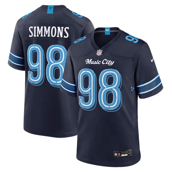 Jeffery Simmons Tennessee Titans Nike 2026 Rivalries Collection Game Jersey - Navy