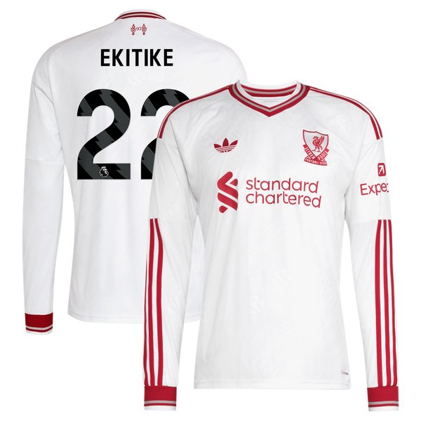 Hugo Ekitike Liverpool Jerseys Teams 2026/27 Away Replica Long Sleeve Jersey - White