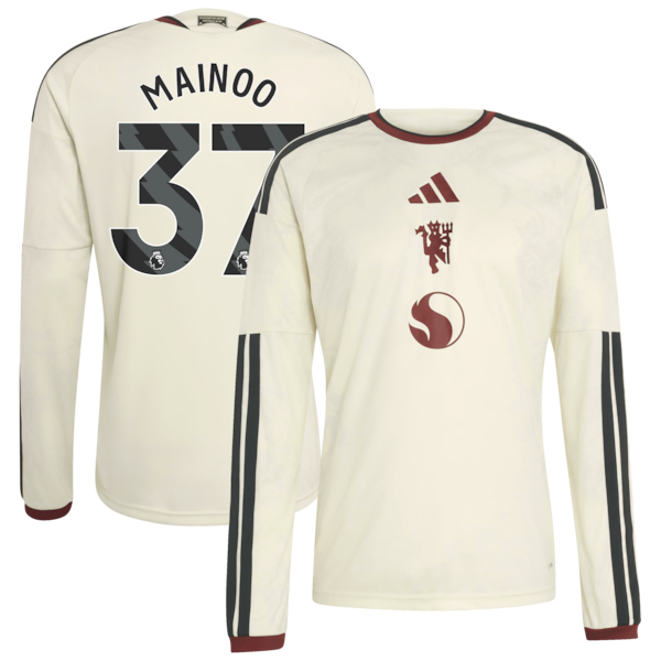 Kobbie Mainoo Manchester United Jerseys Teams 2026/27 Third Replica Long Sleeve Jersey - Cream