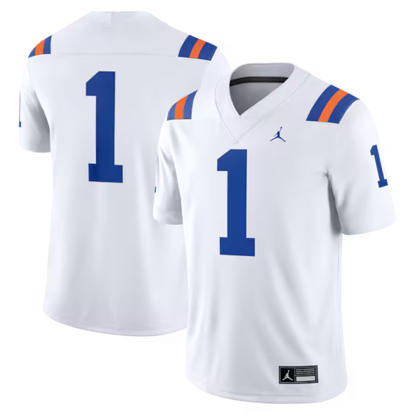 #1 Florida Gators Jerseys Teams Brand Alternate Game Football Jersey - White