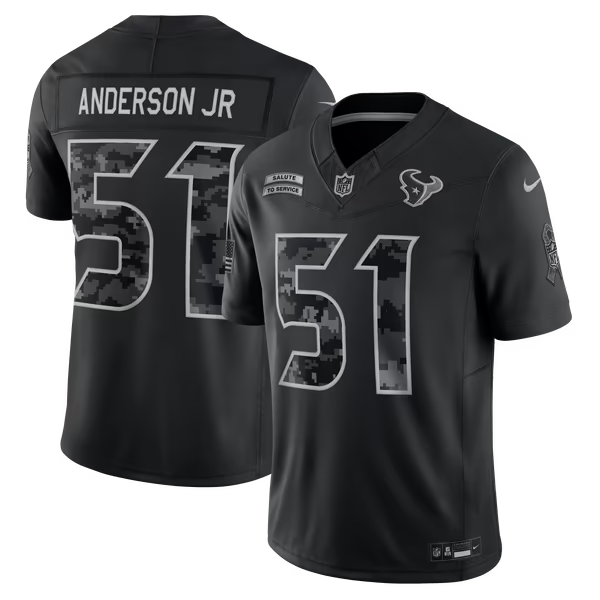 Will Anderson Jr. Houston Texans Jerseys Teams 2026 Salute to Service Stitched Limited Jersey - Black