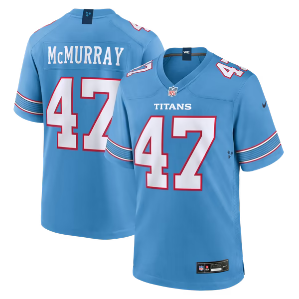 Jalen McMurray Tennessee Titans Jerseys Teams Team Game Jersey - Light Blue
