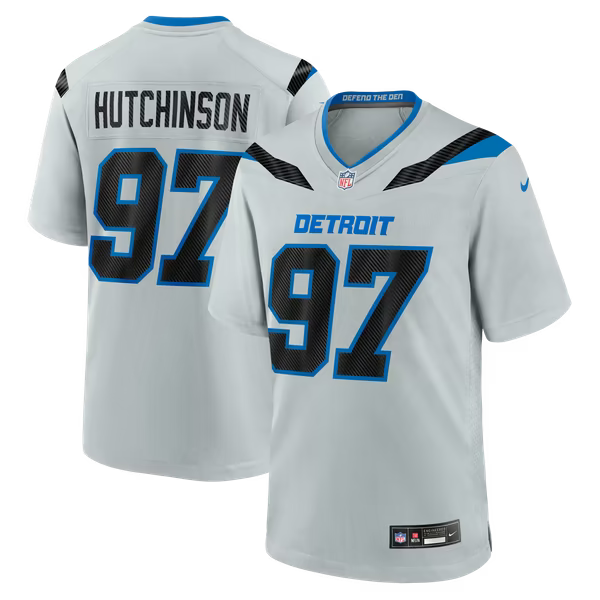 Aidan Hutchinson Detroit Lions Jerseys Teams 2026 Rivalries Collection Game Jersey - Silver