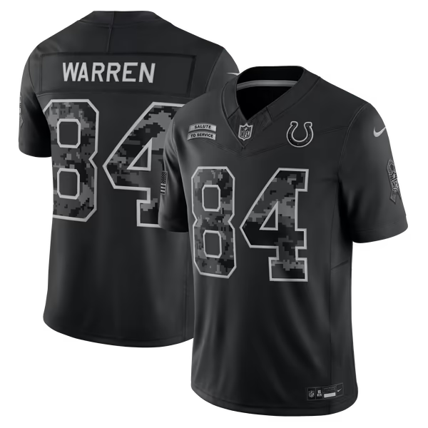 Tyler Warren Indianapolis Colts Jerseys Teams 2026 Salute to Service Stitched Limited Jersey - Black