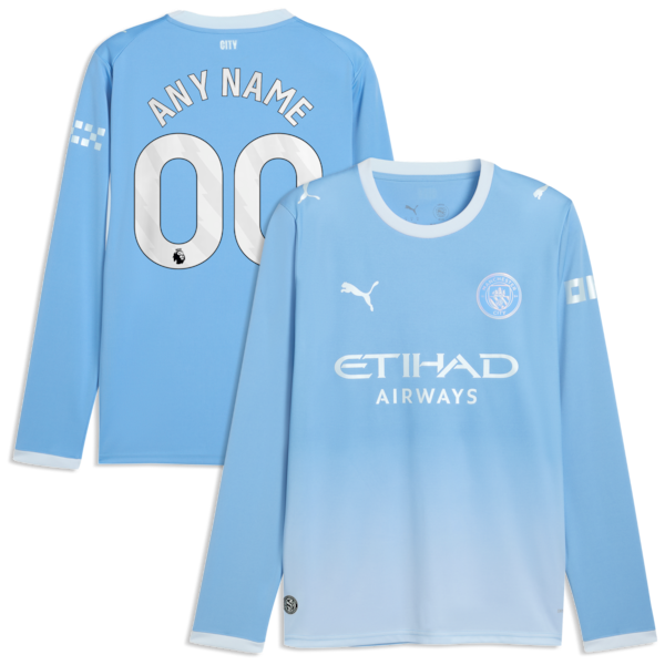 Puma Manchester City 2026/27 Home Replica Long Sleeve Custom Jersey Light Blue