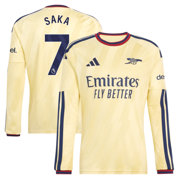 Bukayo Saka Arsenal Jerseys Teams 2026/27 Third Replica Long Sleeve Jersey - Yellow