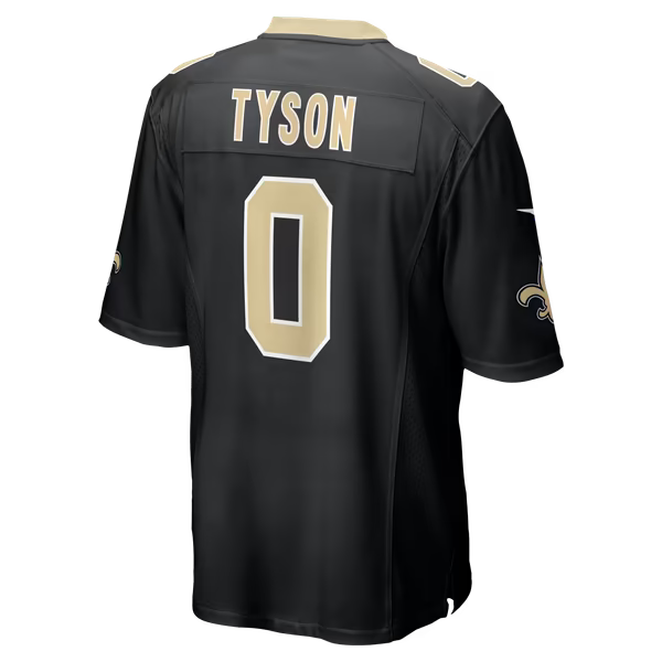 Jordyn Tyson New Orleans Saints Jerseys Teams 60th Season Patch Game Jersey - Black