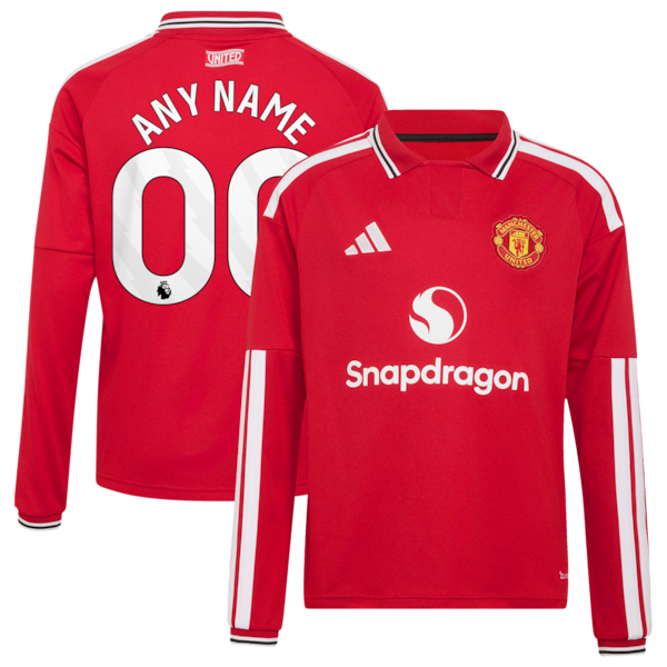 Adidas Manchester United 2026/27 Home Replica Long Sleeve Custom Jersey Red