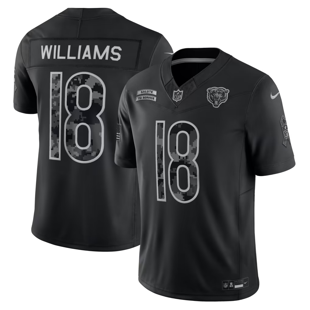 Caleb Williams Chicago Bears Jerseys Teams 2026 Salute to Service Stitched Limited Jersey - Black
