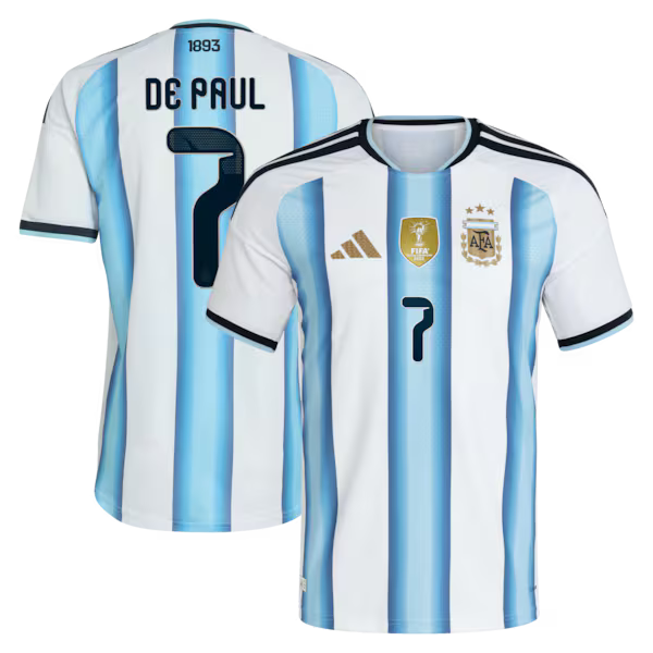 Adidas Rodrigo De Paul Argentina National Team 2026 Home Authentic Jersey White