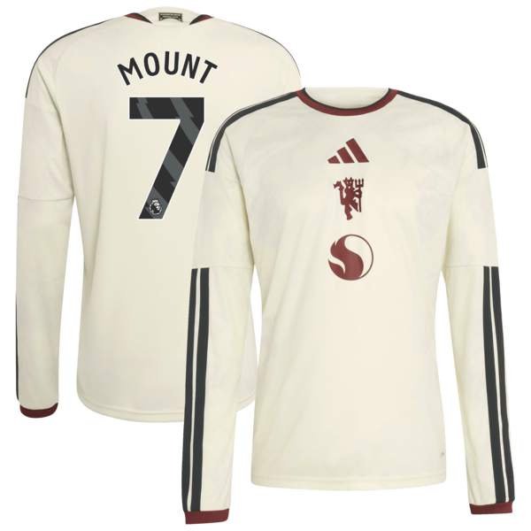 Mason Mount Manchester United Jerseys Teams 2026/27 Third Replica Long Sleeve Jersey - Cream