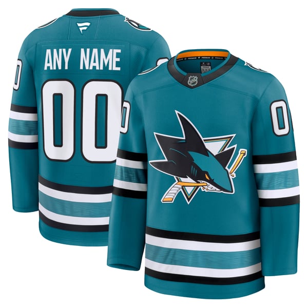 Jerseys Teams Fanatics San Jose Sharks Home Custom Jersey - Teal